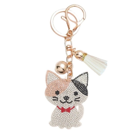 💎Rhinestone Tabby Cat Keychain🧡 - Picture 1 of 1